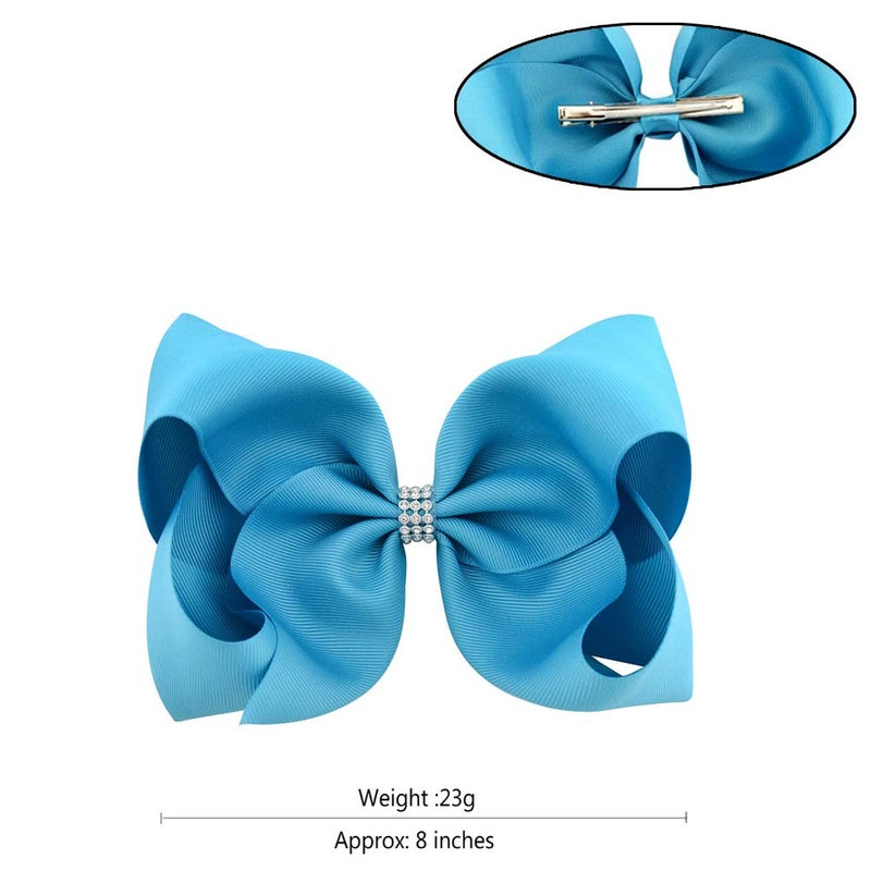 BGFKS 5 Layered Tulle Tutu Skirt for Girls with Hairbow, Ballet Dressing Up Kid Tutu Skirt (Blue, 8-15 Years Old) - Image 3